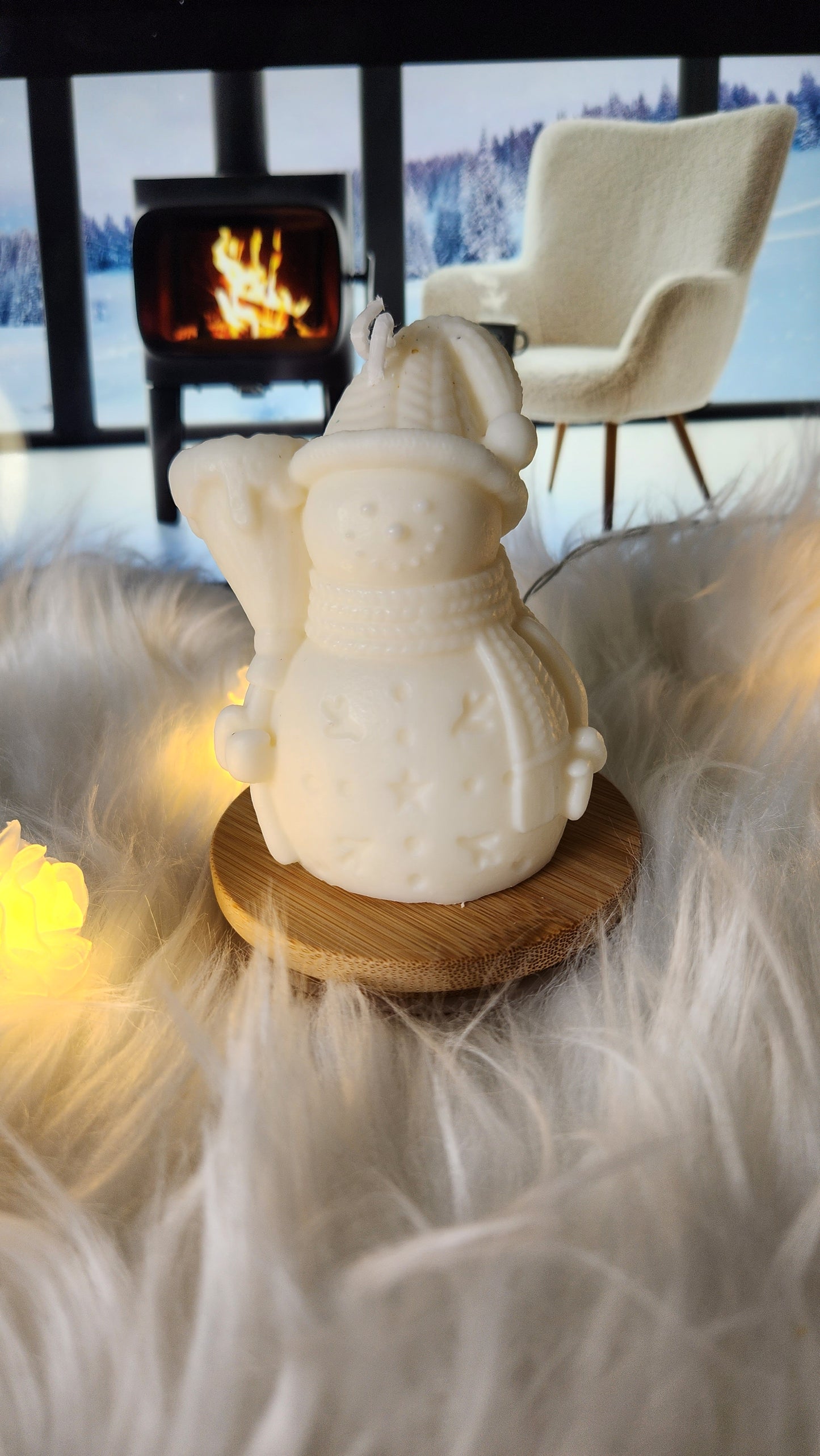 Vela muñeco de nieve