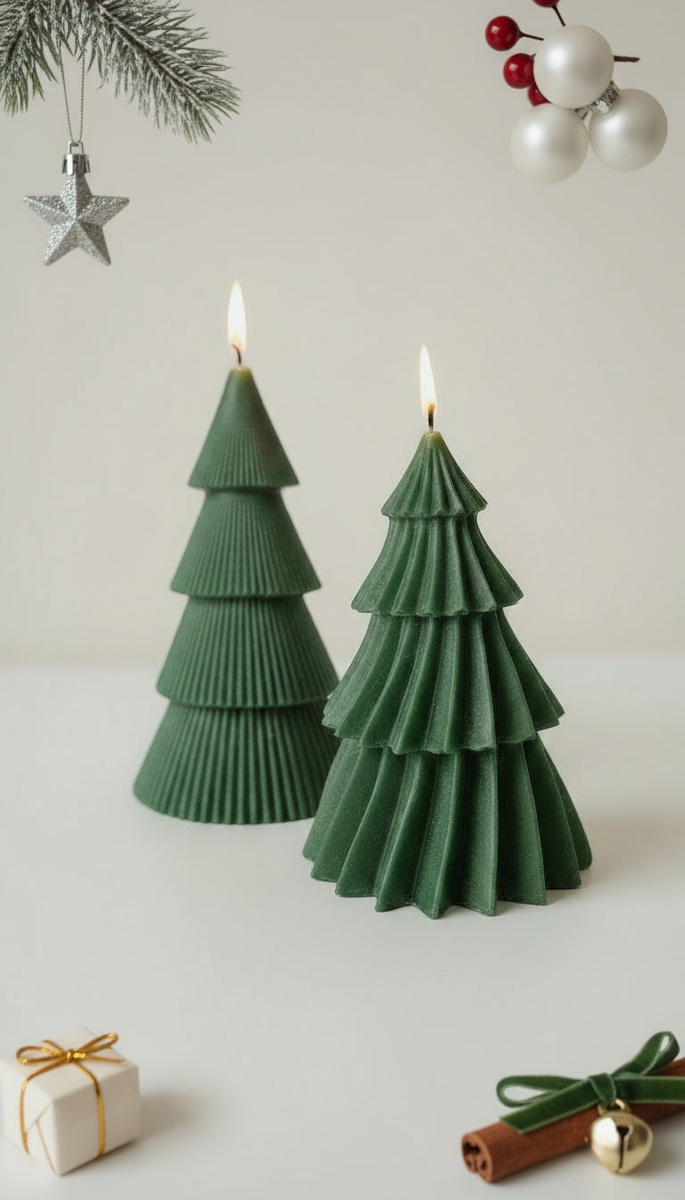 Set de Velas decorativas Pinos de Navidad