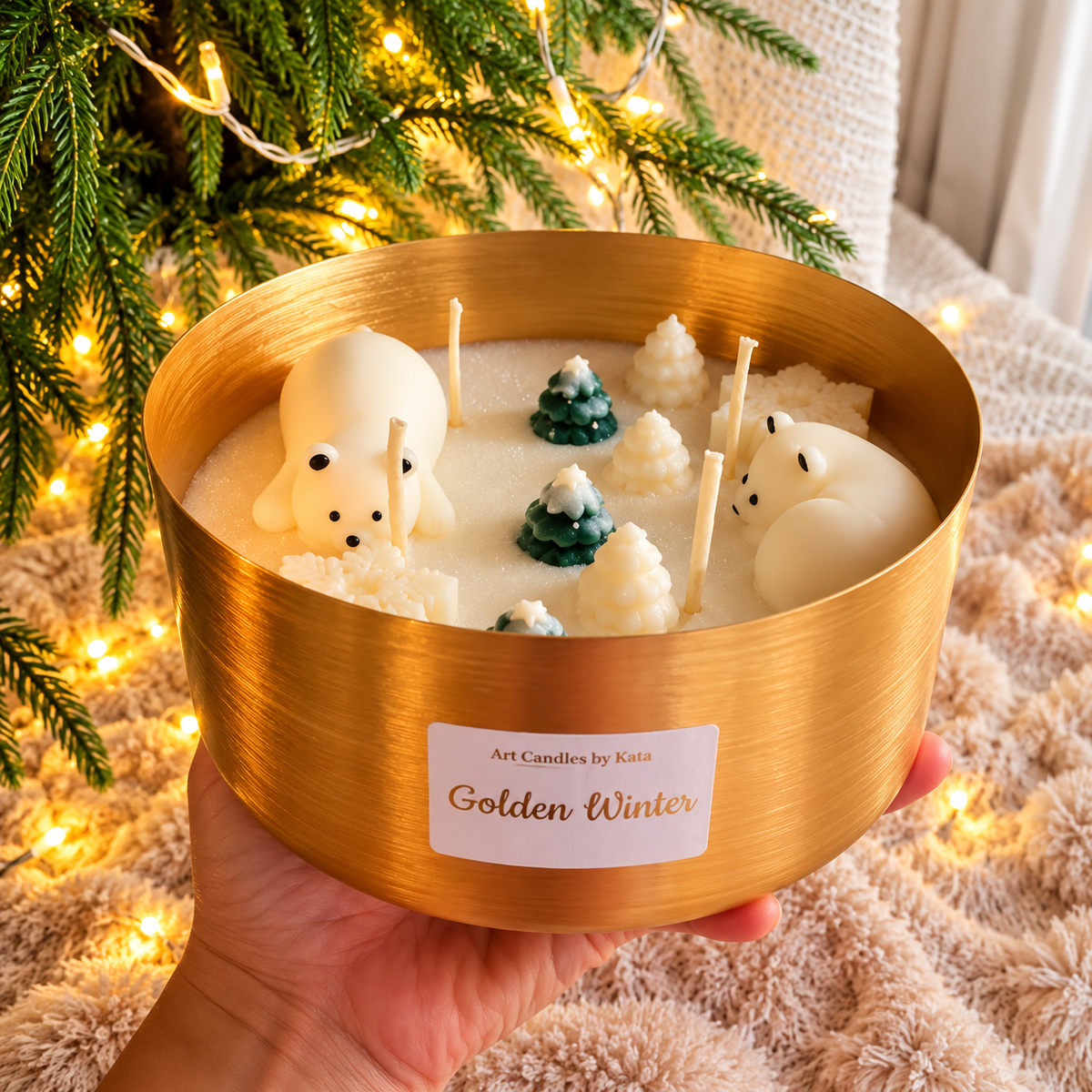 Golden Winter Luxury Candle