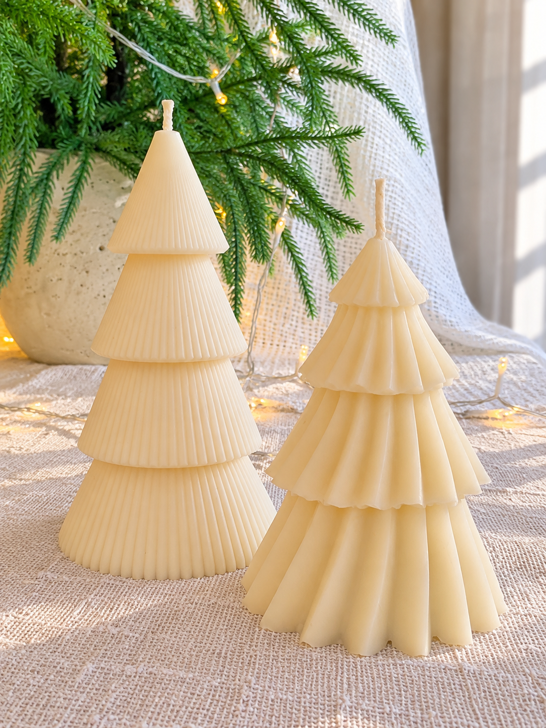 Pinos Escultóricos Velas Navideñas