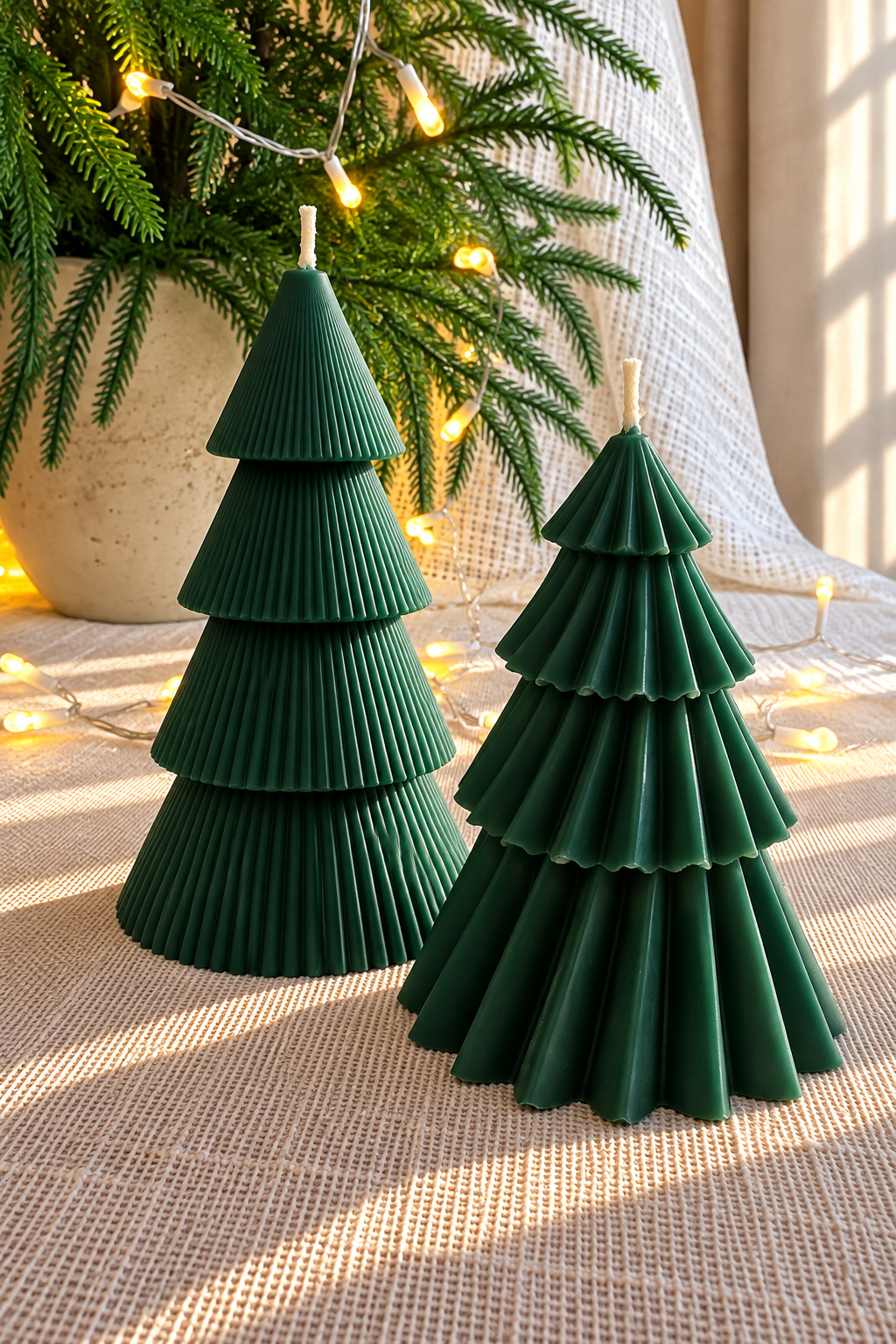 Pinos Escultóricos Velas Navideñas