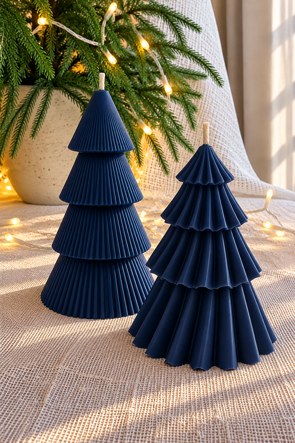 Pinos Escultóricos Velas Navideñas