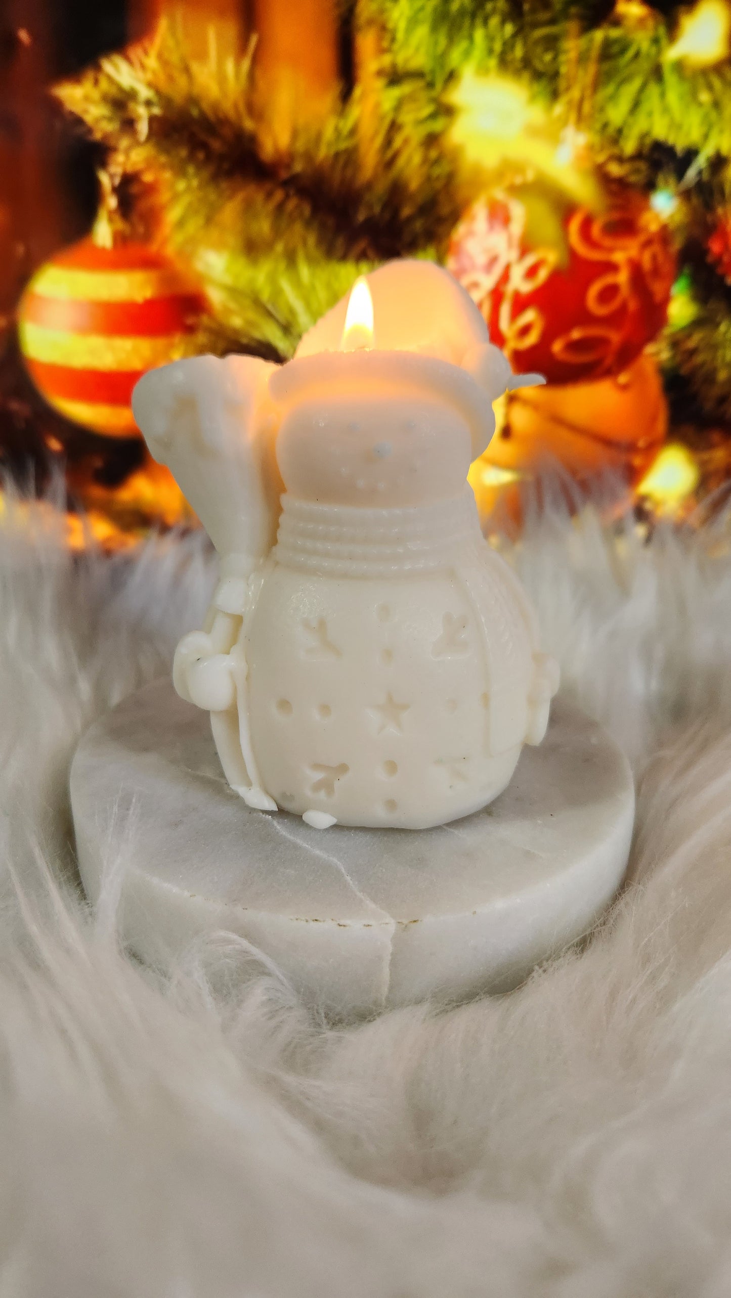 Vela muñeco de nieve