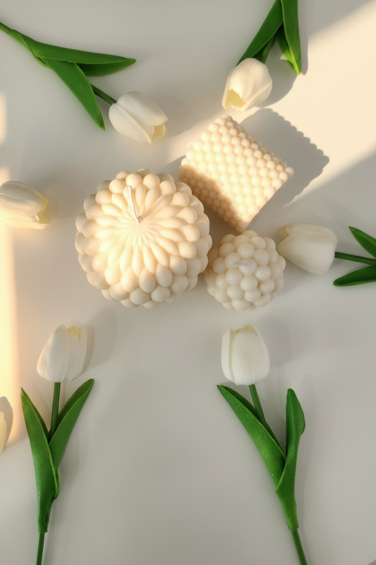 Set de 3 Velas Esculturales — Decoración Aesthetic