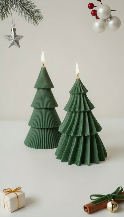 Set de Velas decoraticas Pinos de Navidad