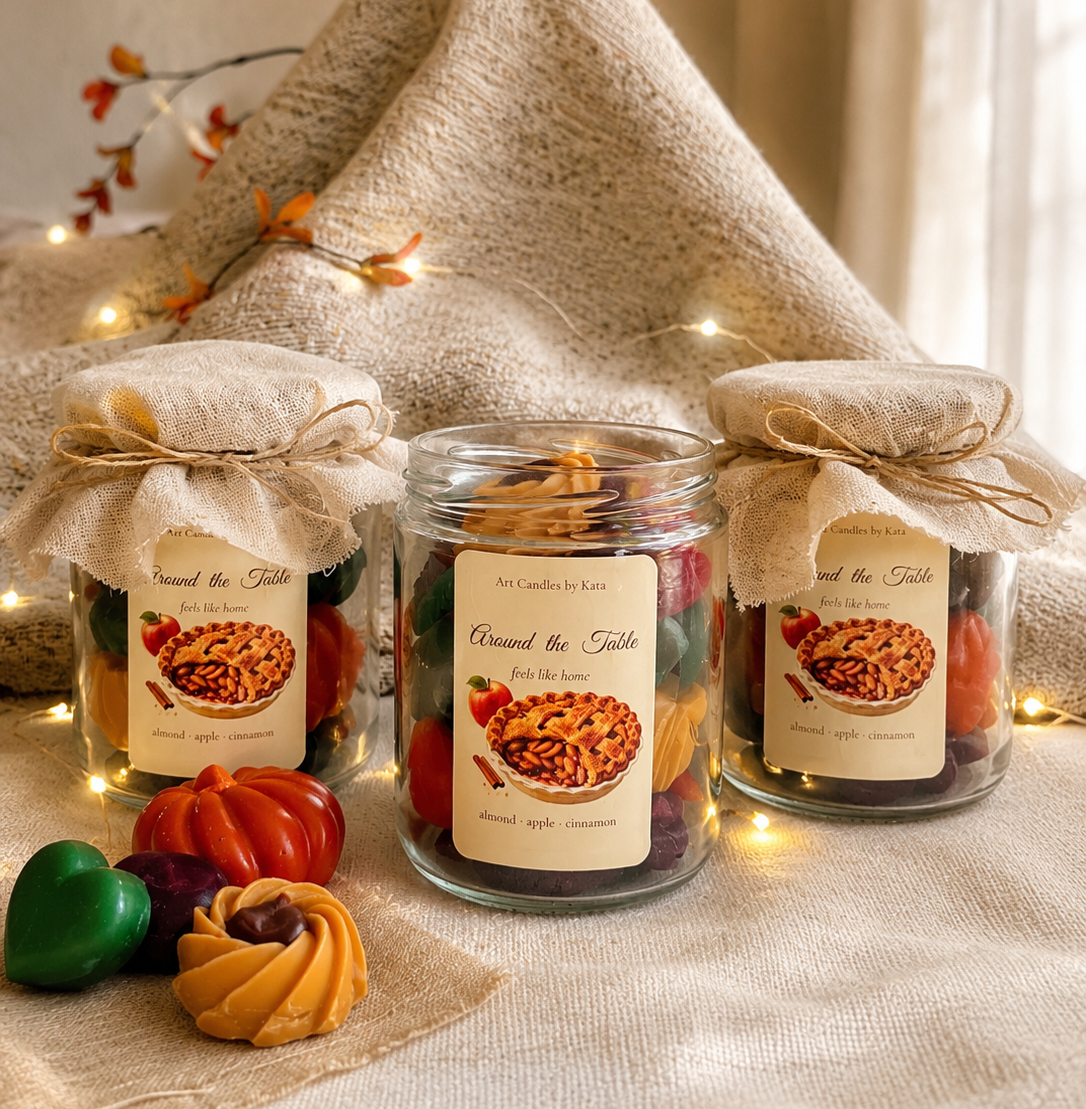 Wax melts Around the table