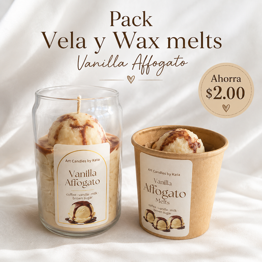 Pack Vela y Wax melts Vanilla Affogato