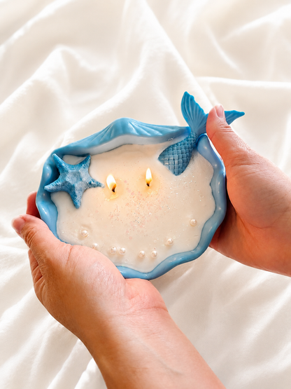 Vela decorativa Sirena Azul