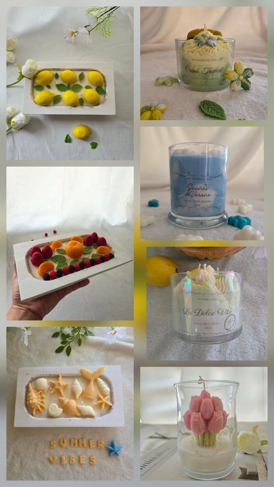 Pack Velas verano en recipientes