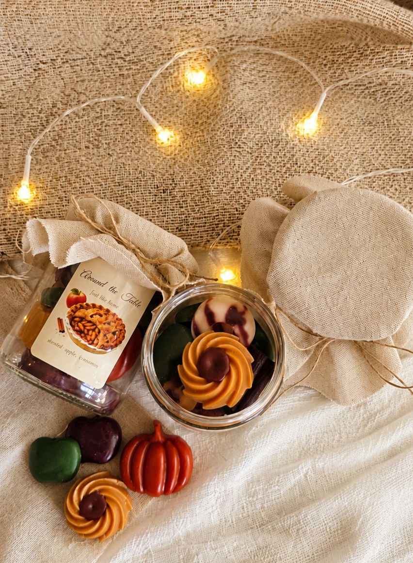 Wax melts Around the table