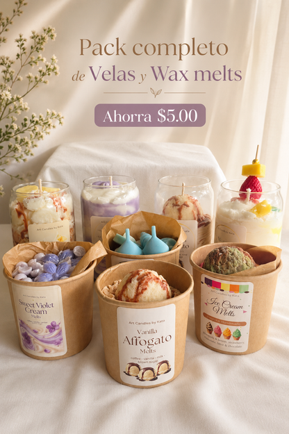 Pack completo Velas y Wax Melts de Verano