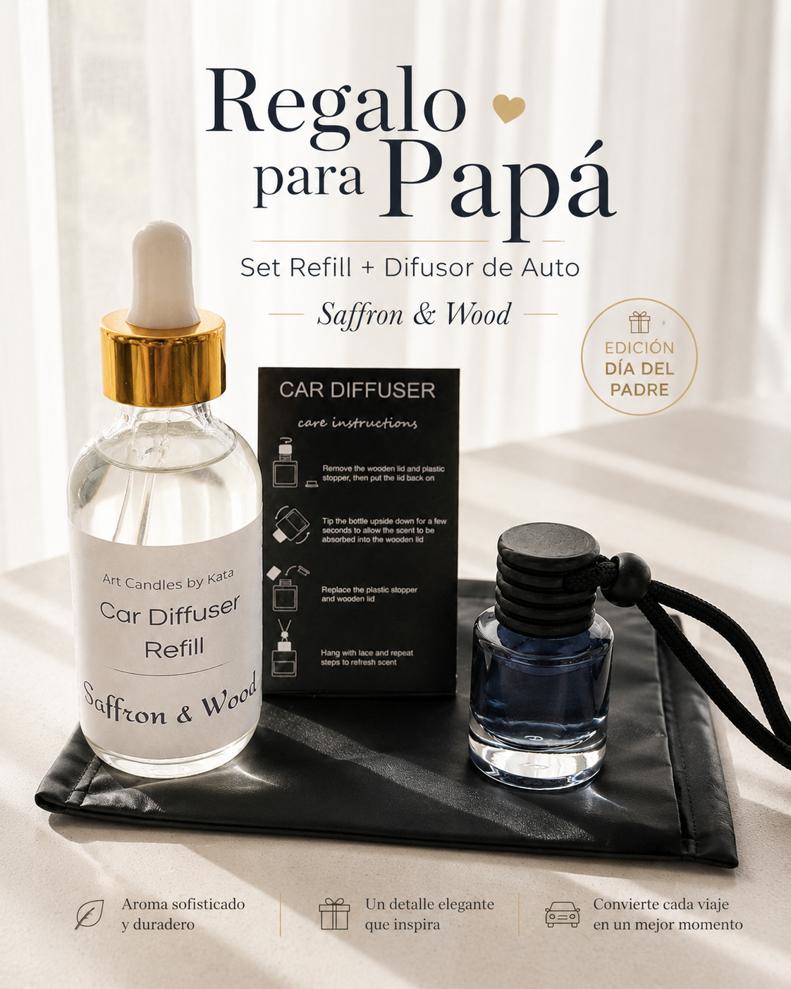Set Refill + Difusor de Auto  Regalo para Papá