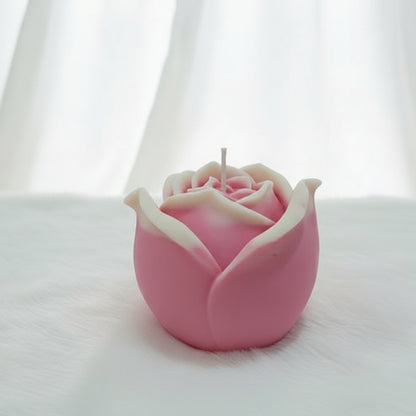 Vela Rosa Escultural — Romance en Cera