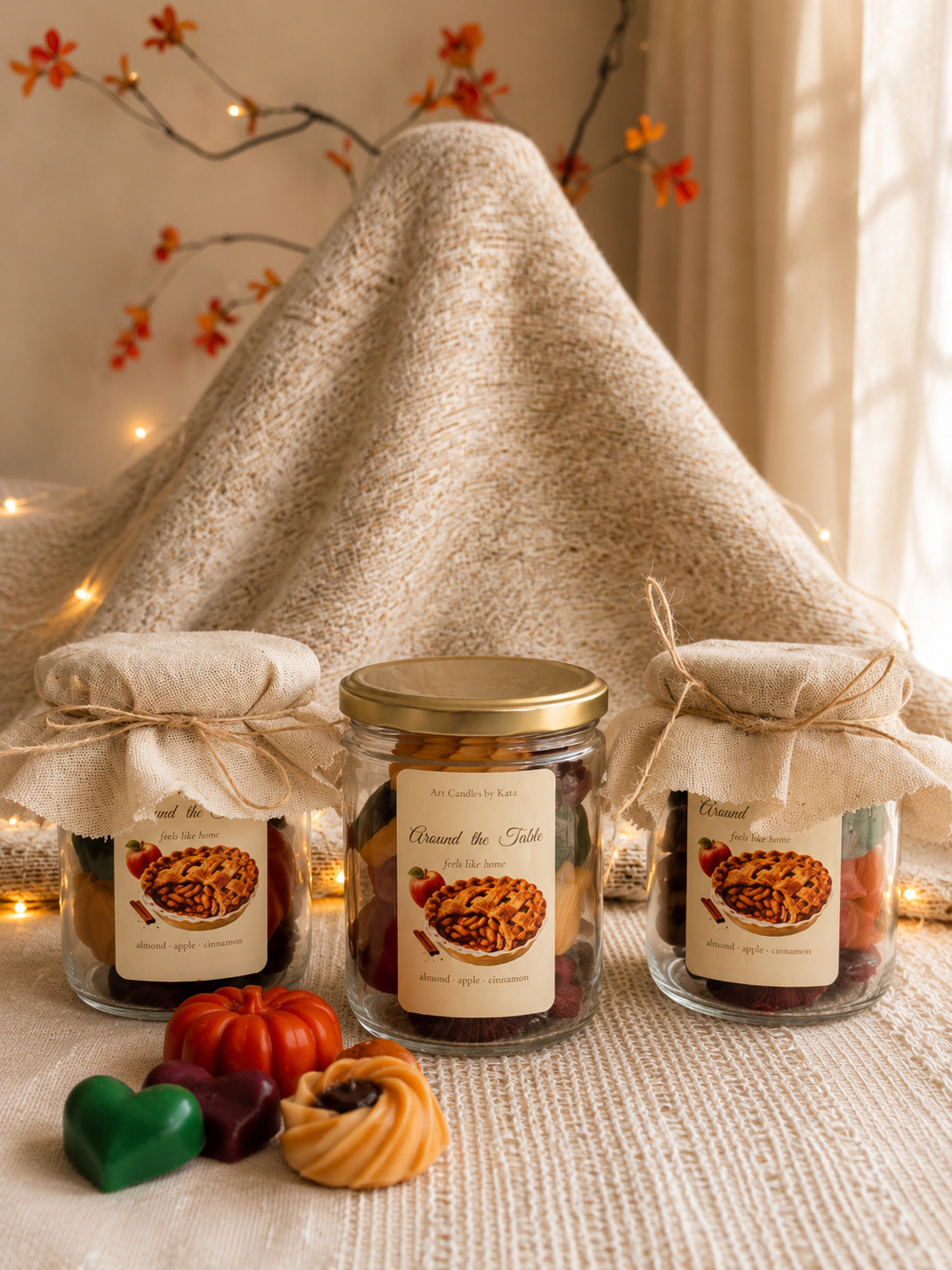 Wax melts Around the table