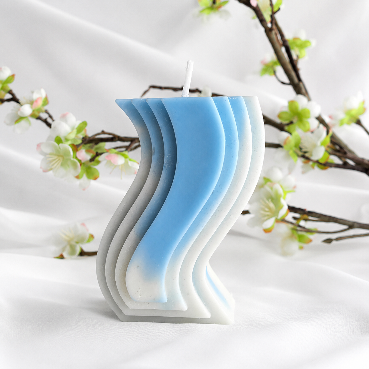 Vela decorativa Onda azul